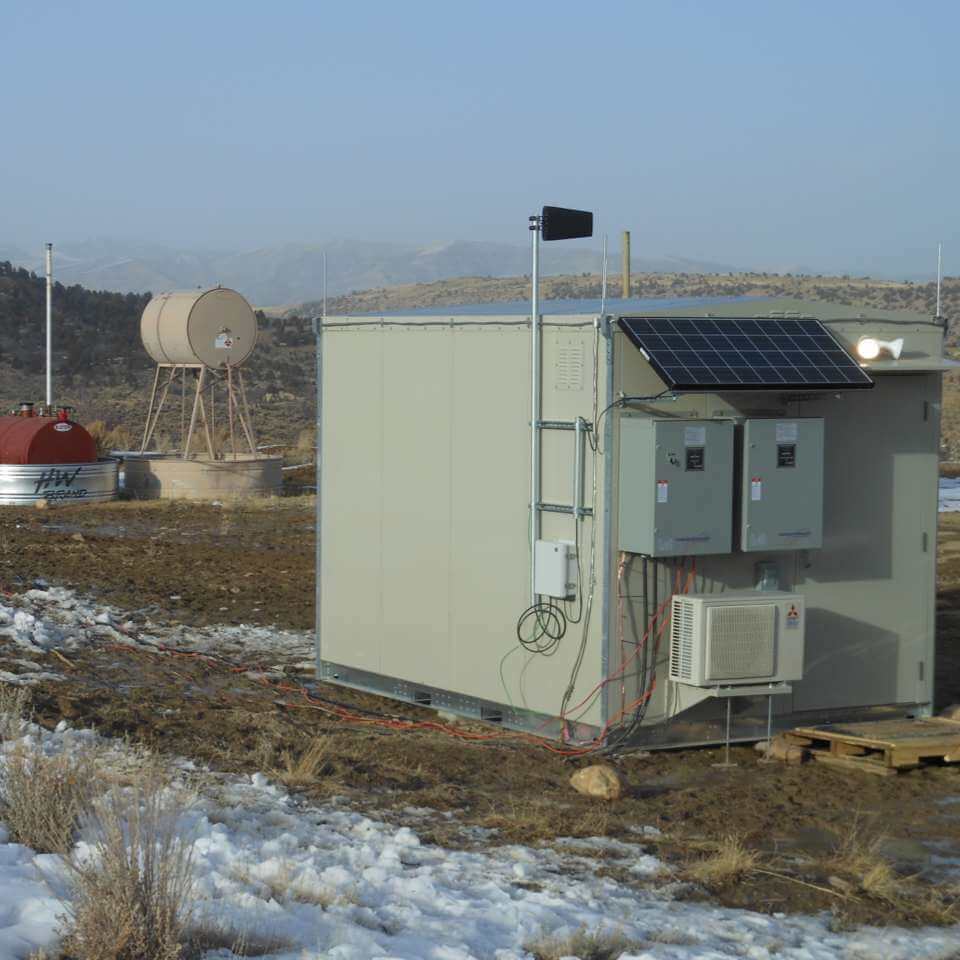 PV Panels on Lightweight Shelter  Lightweight shelter fitted for Solar Panels.